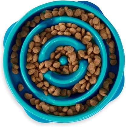 Bol anti-gourmand pour chien Fun Feeder bleu, Outward Hound